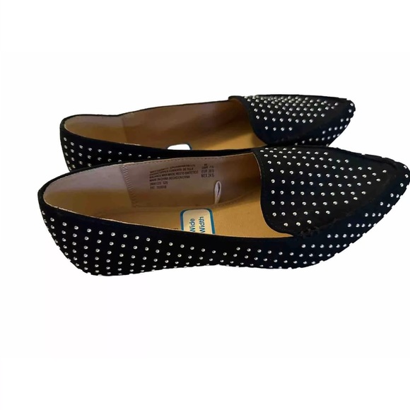 Time and Tru Womens Microsuede Studded Loafers Slip On Flats Comfy Size 7.5 Wide - Picture 8 of 10